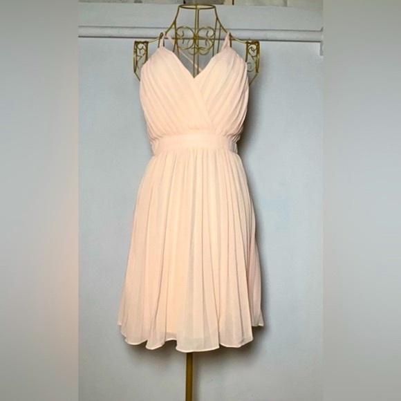NWT Endless Rose Revolve V-Neck Pleated Mini Dress with Braided Back Straps, XS - Picture 6 of 14